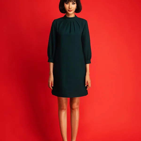 Váy Suông Nữ F2 Fashion & Freedom I Can And I Will HT-D05-XLD-S-0121 Màu Xanh Cổ Vịt Size S