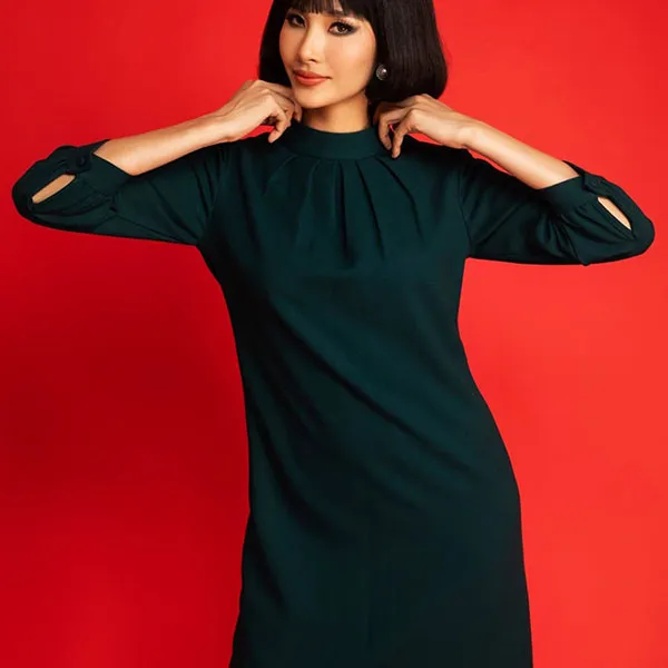 Váy Suông Nữ F2 Fashion & Freedom I Can And I Will HT-D05-XLD-S-0121 Màu Xanh Cổ Vịt Size S