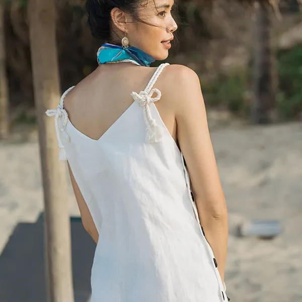 Váy Suông Nữ F2 Fashion & Freedom Linen After SunSet D438-T-S-0620 Màu Trắng Size S