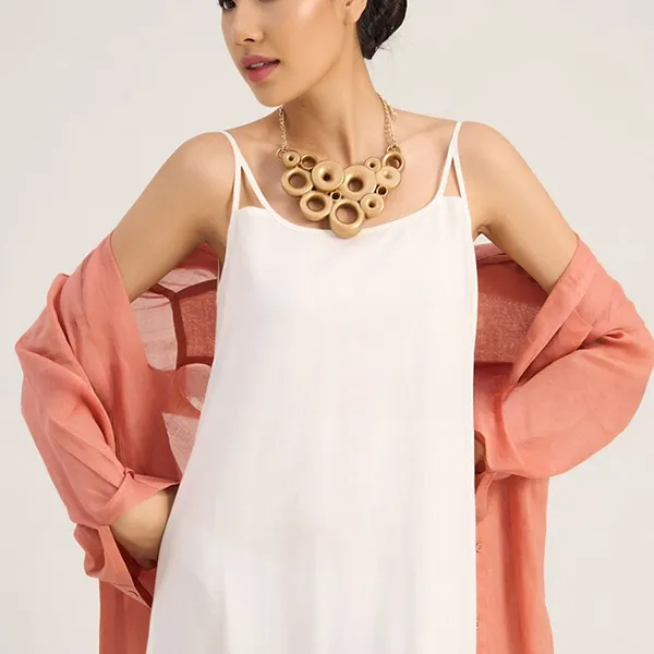 Váy Suông Nữ F2 Fashion & Freedom White Linen Dress The Art Of Styling DT-D670-T-S-1122 Màu Trắng Size S