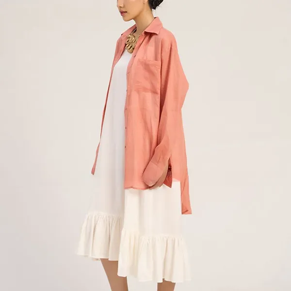 Váy Suông Nữ F2 Fashion & Freedom White Linen Dress The Art Of Styling DT-D670-T-S-1122 Màu Trắng Size S
