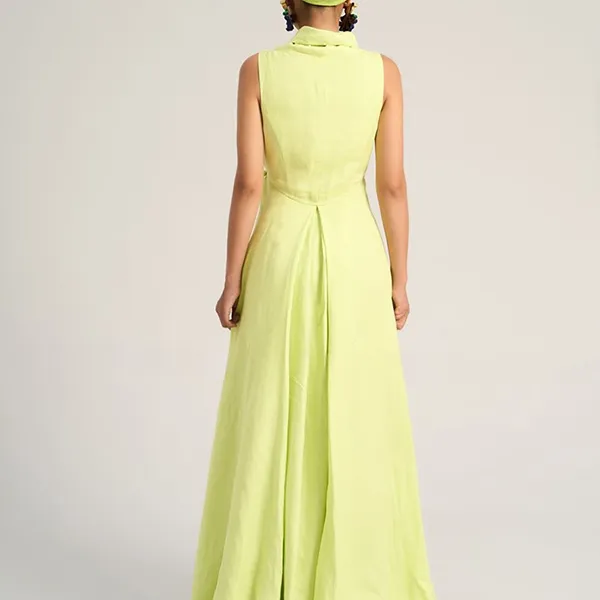 Váy Xòe Nữ F2 Fashion & Freedom De Soleil Women's Mint Green Linen Dress DT-D712-XC-S-0323 Màu Xanh Cốm Size S