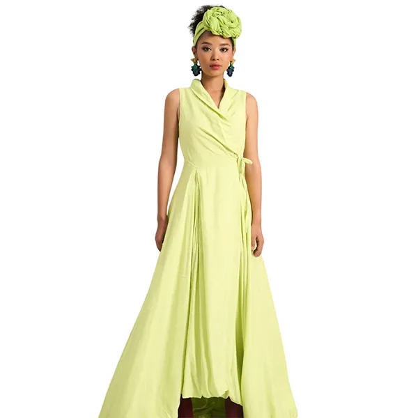 Váy Xòe Nữ F2 Fashion & Freedom De Soleil Women's Mint Green Linen Dress DT-D712-XC-S-0323 Màu Xanh Cốm Size S