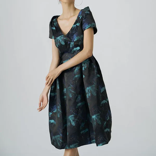 Váy Xòe Nữ F2 Fashion & Freedom Gấm Becoming Discover D517-X-S-0521 Màu Xanh Size S