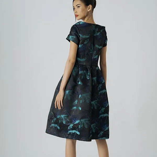 Váy Xòe Nữ F2 Fashion & Freedom Gấm Becoming Discover D517-X-S-0521 Màu Xanh Size S