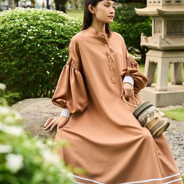 Váy Xòe Nữ F2 Fashion & Freedom Kate Light Brown Chocolate Fall In Love Dress DT-D687-CFS-S-0223 Màu Nâu Cafe Size S