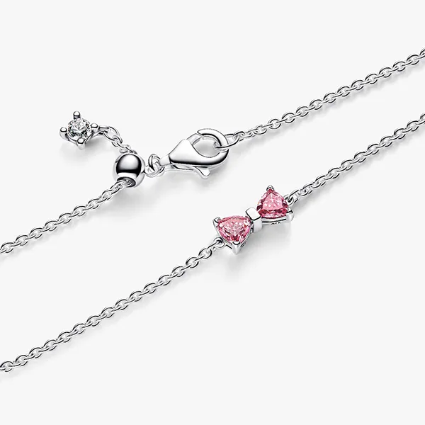 Vòng Đeo Tay Nữ Pandora Bow Chain Bracelet 594234C01 Màu Hồng Bạc