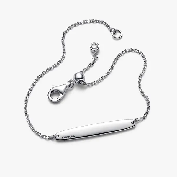 Vòng Đeo Tay Pandora Engravable Bar Chain Bracelet 594010C01 Màu Bạc Size 16