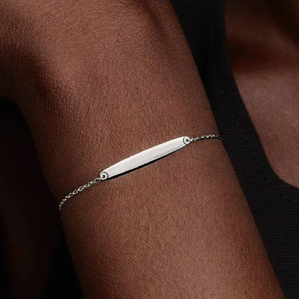 Vòng Đeo Tay Pandora Engravable Bar Chain Bracelet 594010C01 Màu Bạc Size 16