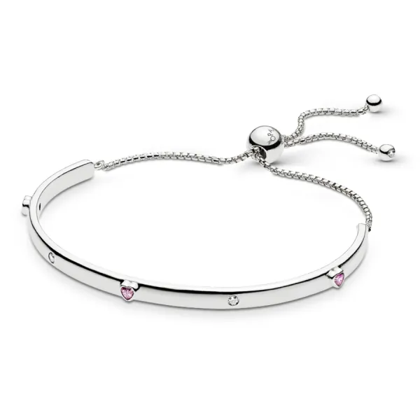 Vòng Đeo Tay Nữ Pandora Explosion Of Love Bangle Bracelet 596585FPC Màu Bạc Size 17