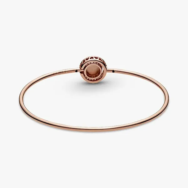 Vòng Đeo Tay Pandora Pink Swirl Bangle 589287C01 Màu Vàng Hồng Size 3