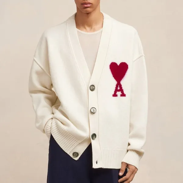 Áo Cardigan Nam Ami Paris BFUKC006 018 Màu Be Size S