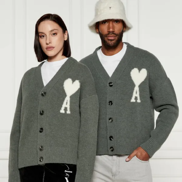 Áo Cardigan Ami Paris UKC025 KN0032 Màu Xanh Lá Size S