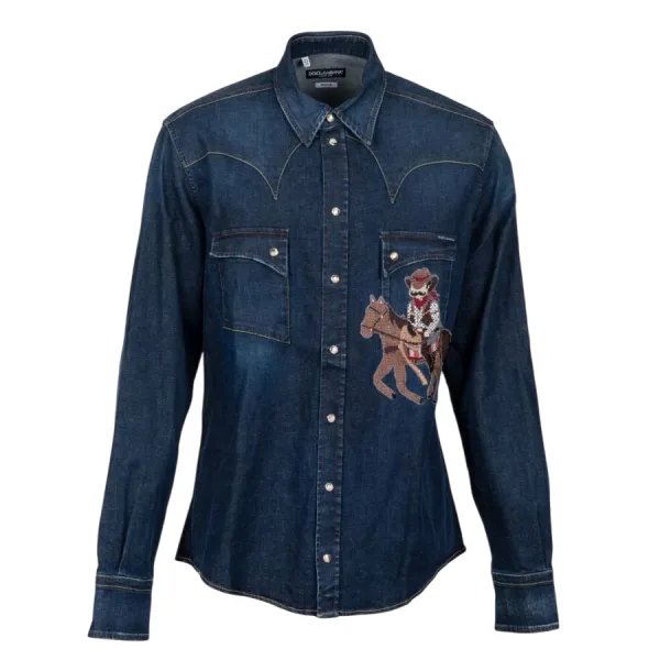 Áo Khoác Nam Dolce & Gabbana D&G G5DQ0Z G8T38 S9001 Màu Xanh Denim Size 41