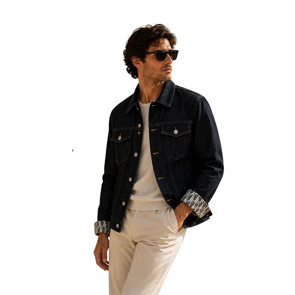 Áo Khoác Jean Nam Dior Denim Jacket 013D482J226X-504 Màu Xanh Đậm Size 48