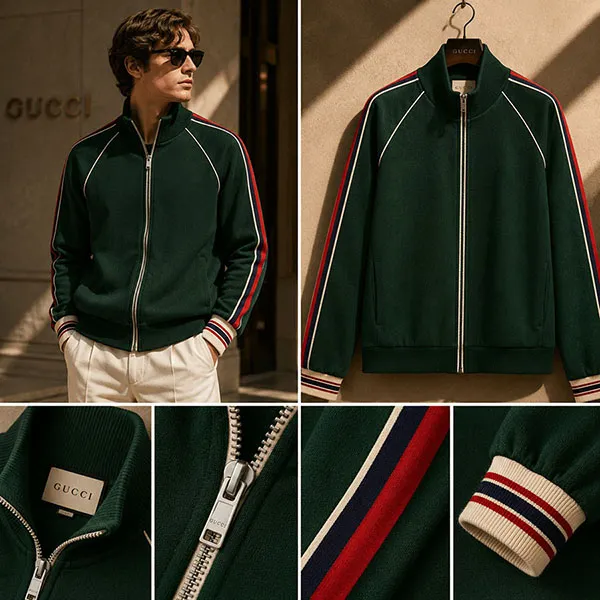 Áo Khoác Nam Gucci GG 662270-XJDE9-3754 Green Màu Xanh Lá Size S