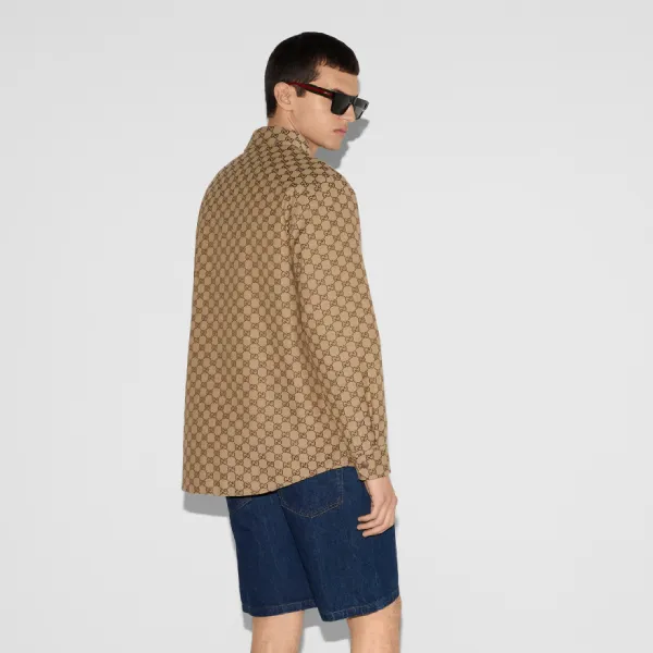 Áo Khoác Nam Gucci GG Canvas Overshirt 794808 ZAF4S 2580 Màu Vàng Size 48
