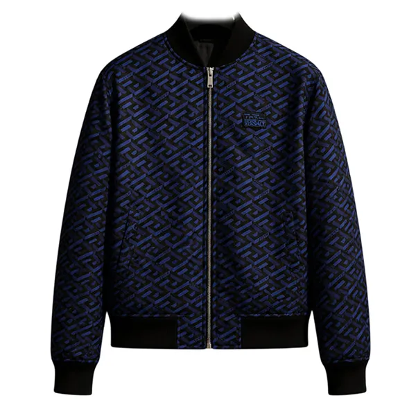 Áo Khoác Versace Black Navy Plaid Jacket 1019099 1A15950 1U930N Màu Xanh Navy Size 48