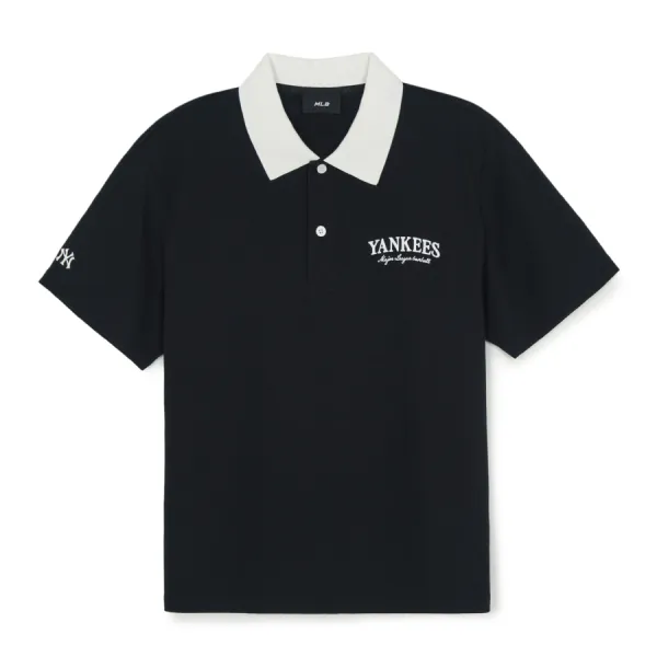 Áo Polo MLB Basic Small Letter Comfortable Fit New York Yankees 3APQB0263-50BKS Màu Đen