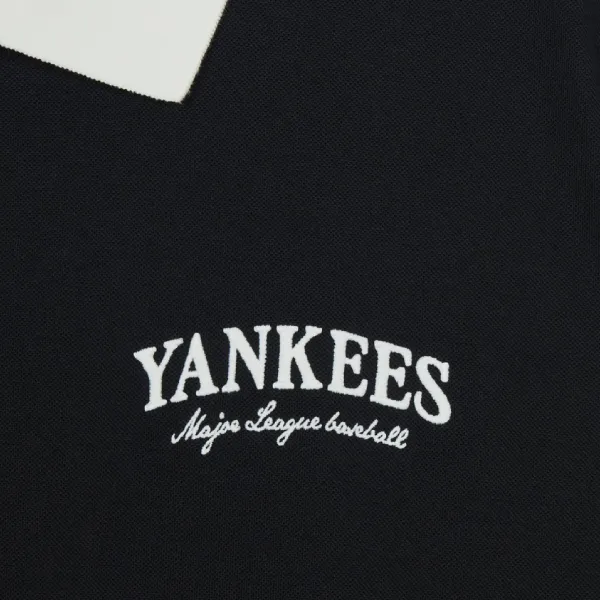 Áo Polo MLB Basic Small Letter Comfortable Fit New York Yankees 3APQB0263-50BKS Màu Đen