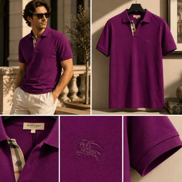 Áo Polo Nam Burberry Polo Shirt 3886872 Màu Tím Size S