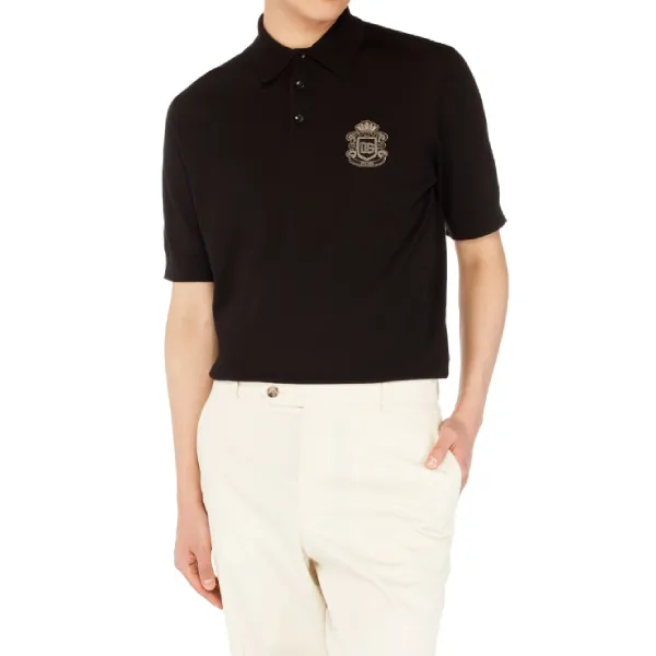 Áo Polo Nam Dolce & Gabbana Polo Shirt DG GXZ02Z JBCIU N0000 Màu Đen Size 48
