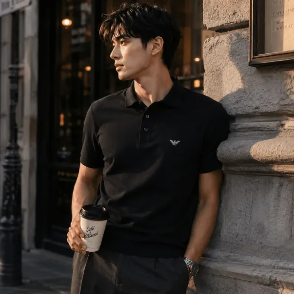 Áo Polo Nam Emporio Armani Black Polo With Chest Logo 211804-3R461-00020 Màu Đen Size XL