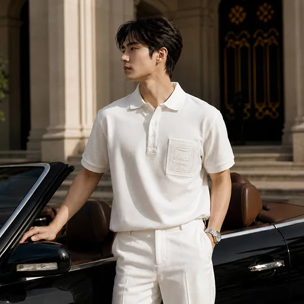 Áo Polo Nam Gucci White Polo Shirt With Chest Pocket 854633 XJHOH 9051 Màu Trắng Size M