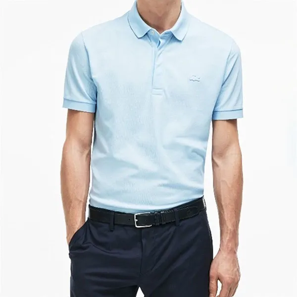 Áo Polo Nam Lacoste Pre-Owned Shirt Regular Light Blue Màu Xanh Nhạt Size 2