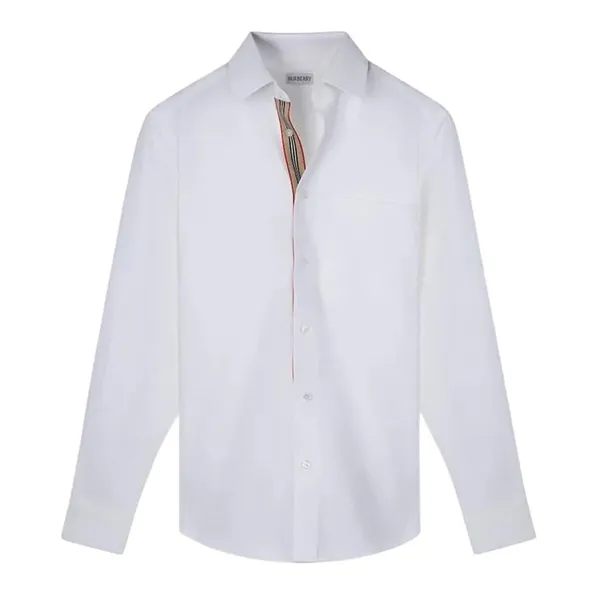 Áo Sơ Mi Dài Tay Nam Burberry Check Shirt Màu Trắng Size S
