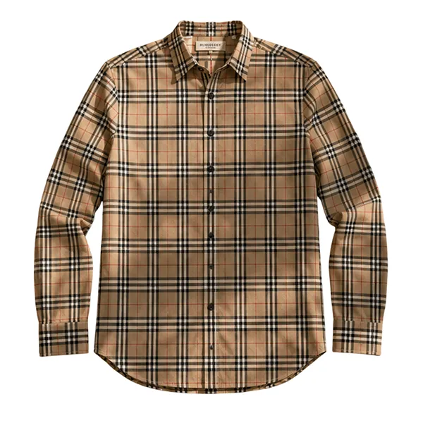 Áo Sơ Mi Dài Tay Nam Burberry Long Sleeve Shirt Camel 3774278 Màu Nâu Caramel Size M