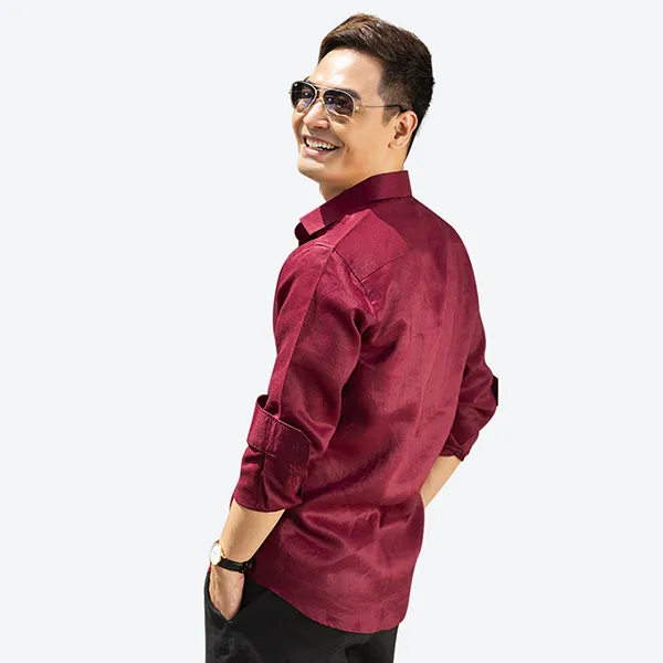 Áo Sơ Mi Linen Nam F2 Fashion & Freedom SMM117-DD-S-0619 Màu Đỏ Đô Size S