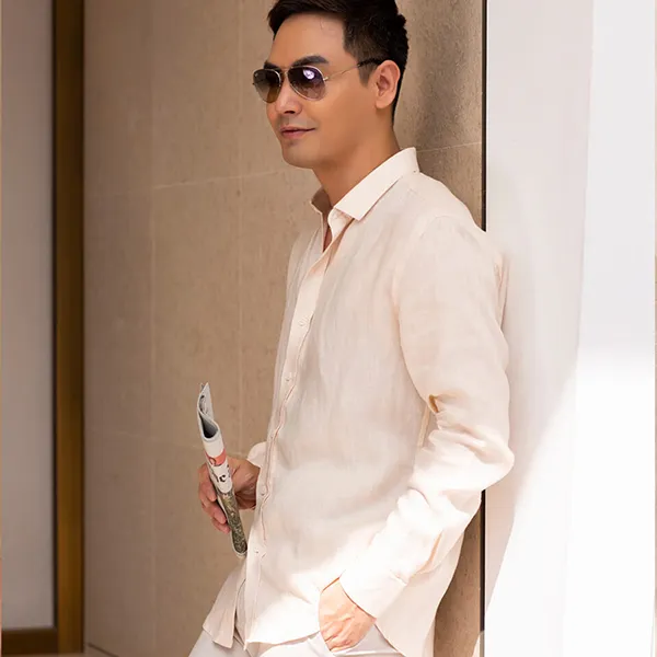 Áo Sơ Mi Linen Nam F2 Fashion & Freedom SMM149-HP-S-0619 Màu Hồng Nhạt Size S