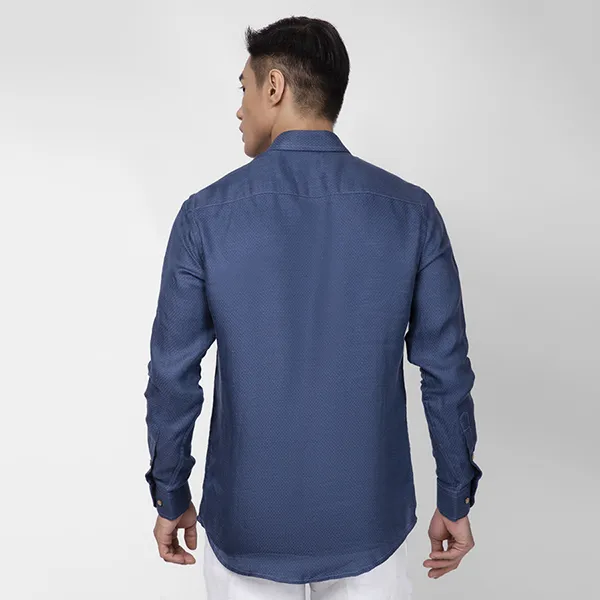 Áo Sơ Mi Linen Nam F2 Fashion & Freedom SMM178-XHT-S-0619 Màu Xanh Dương Size S