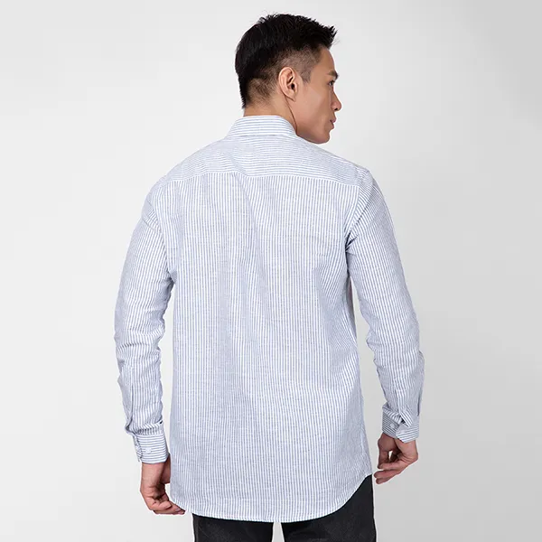 Áo Sơ Mi Linen Nam F2 Fashion & Freedom SMM179-SX-S-0319 Màu Trắng Xanh Size S
