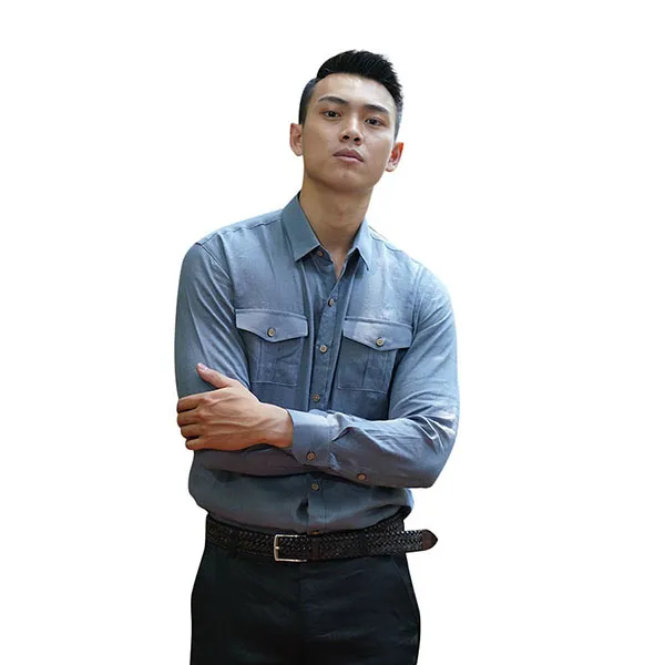 Áo Sơ Mi Nam F2 Fashion & Freedom Linen Men In Style SMM192-X-S-0620 Màu Xanh Xám Size S