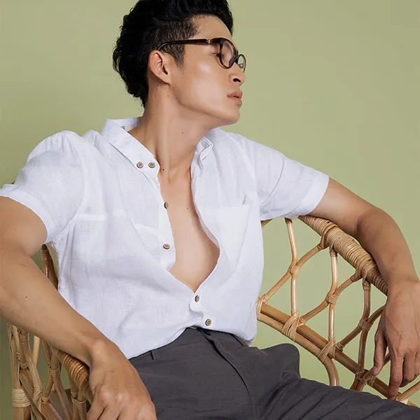 Áo Sơ Mi Nam F2 Fashion & Freedom Linen Men In Style SMMN010-T-S-0820 Màu Trắng Size S