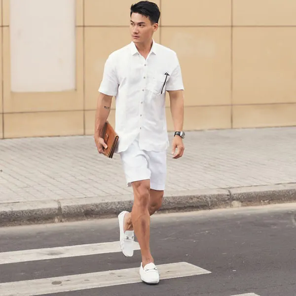 Áo Sơ Mi Nam F2 Fashion & Freedom Linen New Spirit SMMN016-T-S-1221 Màu Trắng Size S