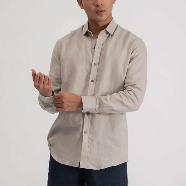 Áo Sơ Mi Nam F2 Fashion & Freedom Linen SMM133-GN-S-0619 Màu Xám Nhạt Size S