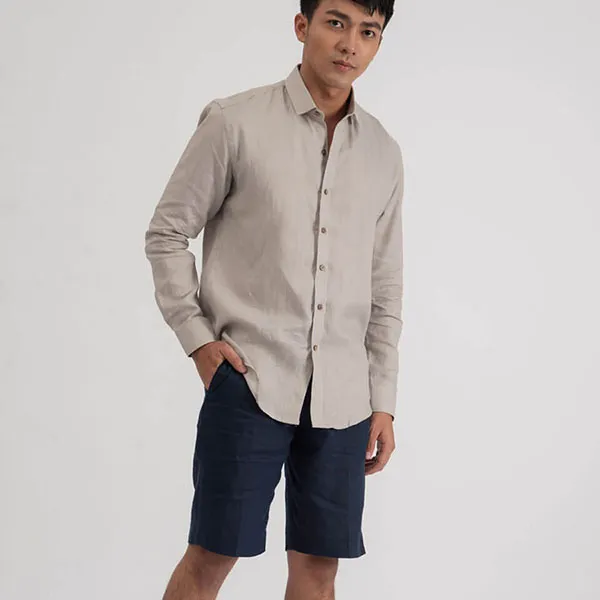 Áo Sơ Mi Nam F2 Fashion & Freedom Linen SMM133-GN-S-0619 Màu Xám Nhạt Size S