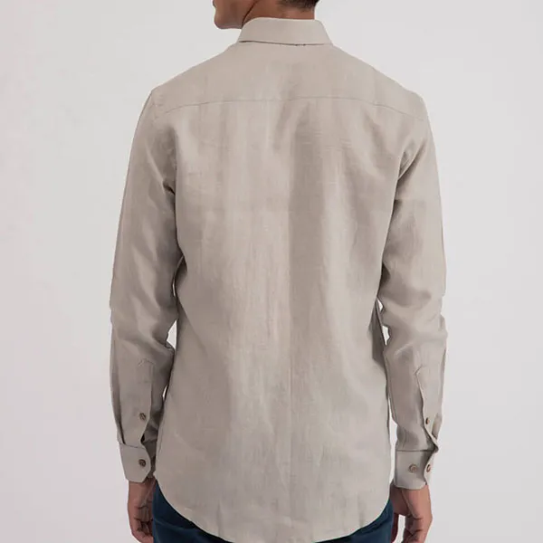 Áo Sơ Mi Nam F2 Fashion & Freedom Linen SMM133-GN-S-0619 Màu Xám Nhạt Size S