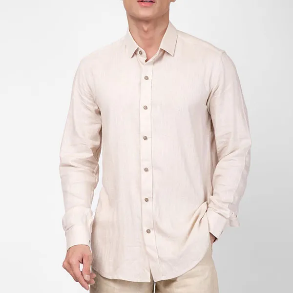 Áo Sơ Mi Nam F2 Fashion & Freedom Linen SMM141-B-S-0619 Màu Be Size S