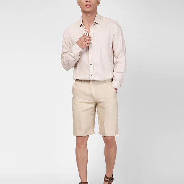 Áo Sơ Mi Nam F2 Fashion & Freedom Linen SMM141-B-S-0619 Màu Be Size S