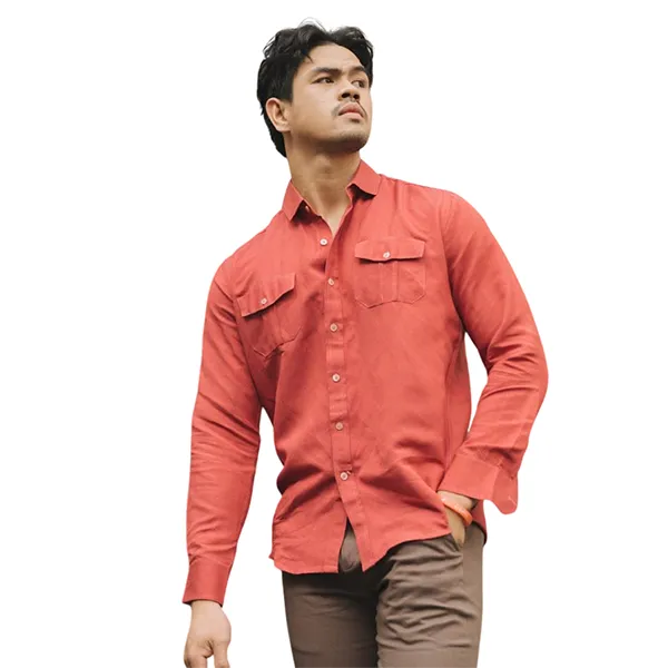 Áo Sơ Mi Nam F2 Fashion & Freedom Red Linen Men's Shirt SMM181-D-S-0619 Màu Đỏ Size S