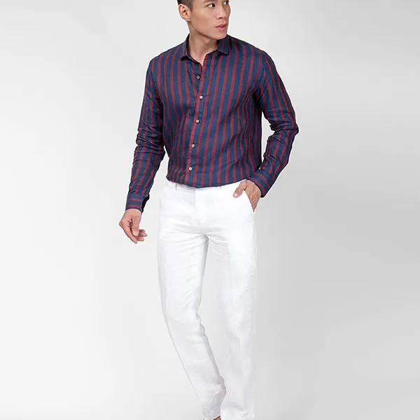 Áo Sơ Mi Nam F2 Fashion & FreedomLinen SMM170-SXD-S-0319 Màu Đỏ Sọc Size S