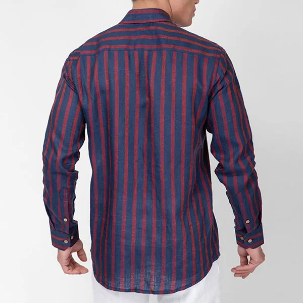 Áo Sơ Mi Nam F2 Fashion & FreedomLinen SMM170-SXD-S-0319 Màu Đỏ Sọc Size S