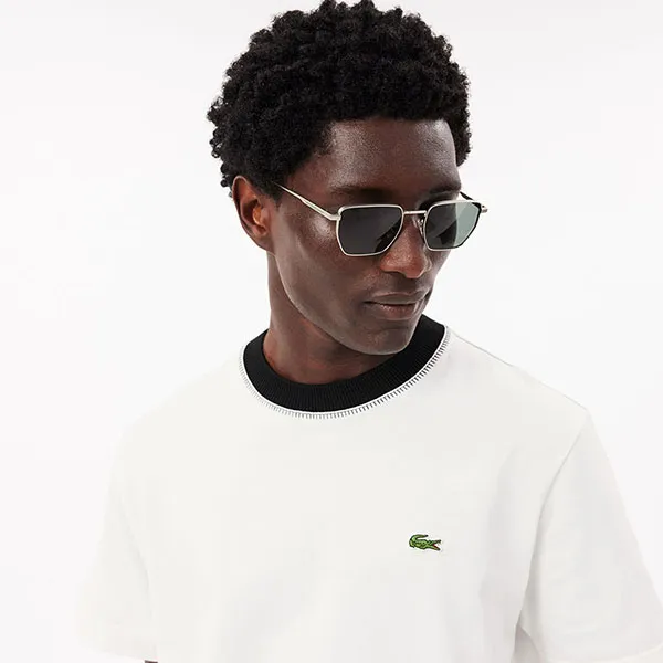 Áo Thun Nam Lacoste French Made Classic Fit T-shirt TH3837-70V Màu Trắng Size 5