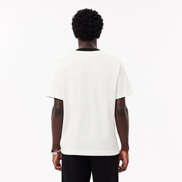 Áo Thun Nam Lacoste French Made Classic Fit T-shirt TH3837-70V Màu Trắng Size 5