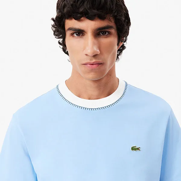 Áo Thun Nam Lacoste Men's Made In France Heavy Cotton T-Shirt TH3837 - HBP Màu Xanh Blue Size 4