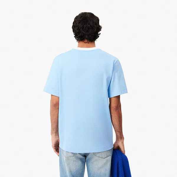 Áo Thun Nam Lacoste Men's Made In France Heavy Cotton T-Shirt TH3837 - HBP Màu Xanh Blue Size 4
